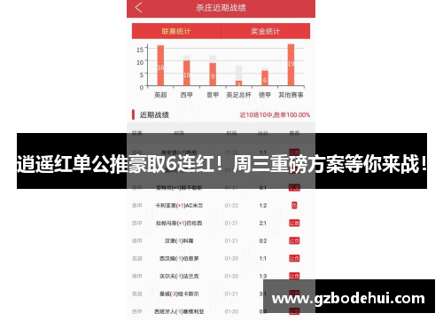 逍遥红单公推豪取6连红！周三重磅方案等你来战！